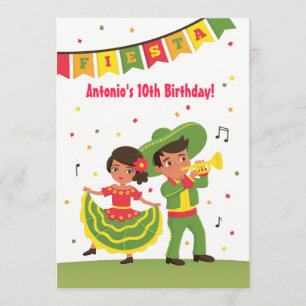Convite Festa de Aniversário Infantil Mexicana Latina Dive
