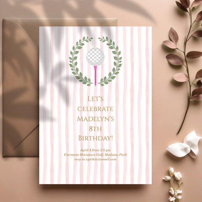 Convite Festa de aniversário Infantil Miniatura de Golfe (Criador carregado)