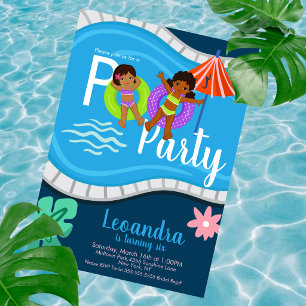 Convite Festa de Aniversário Infantil na Piscina Fofa Qual