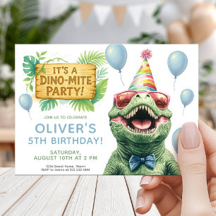Convite Festa de Aniversário Infantil no Jardim dos Dinoss