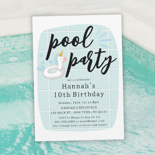 Convite Festa de Aniversário Infantil Piscina Flutuador Un