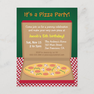 Convite Festa de Aniversário Infantil Pizza Colorida