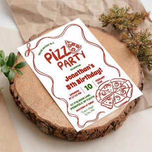 Convite Festa de Aniversário Infantil Pizza Coquette Verme