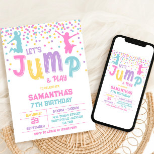 Convite Festa de Aniversário Infantil Salto no Trampolim