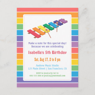 Convite Festa de Aniversário Infantil Temática de Música X