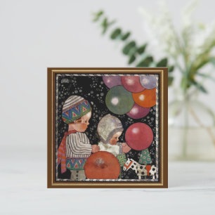 Convite Festa de Aniversário Infantil Vintage, Balões e Br