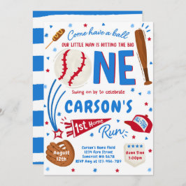 Convite Festa de aniversário inicial da rua Baseball 1