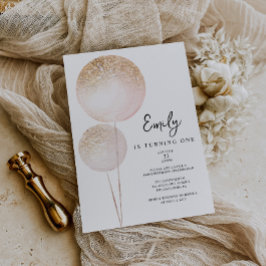 Convite Festa de aniversário inicial de balões brilhantes 