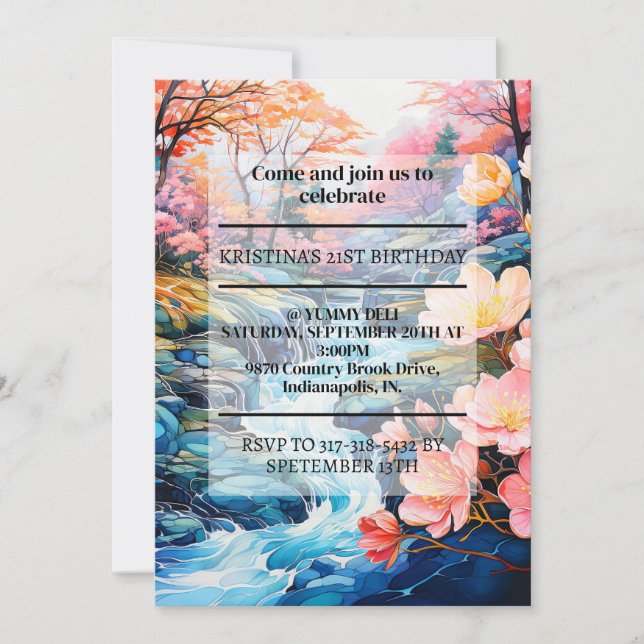 Convite Festa de aniversário Inspiron Country Creek (Frente)