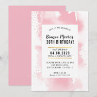 FESTA DE ANIVERSÁRIO INVITE aquarela moderna rosa 