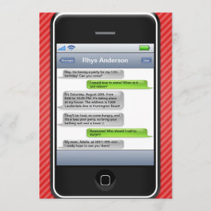 Convite Festa de aniversário iParty telefone esperto