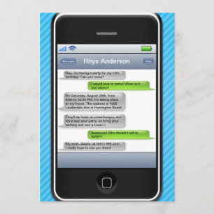 Convite Festa de aniversário iParty telefone esperto