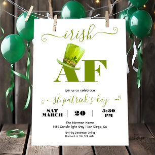 Convite Festa de aniversário IRISH AF moderna e engraçada