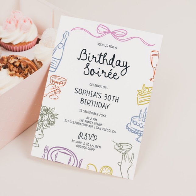 Convite Festa de aniversário italiana Birthday Soirée (Criador carregado)