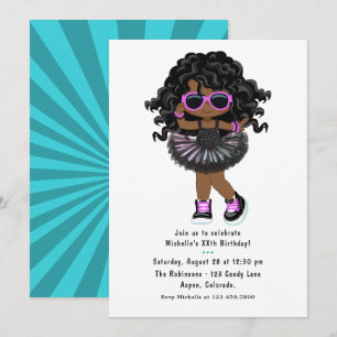 Convite Festa de aniversário Legal de Rap Hip Hop Tutu