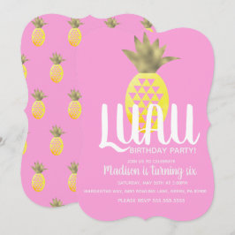 Convite Festa de Aniversário LUAU Abacaxi Qualquer Idade F
