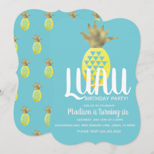 Convite Festa de Aniversário Luau de Abacate Qualquer Idad