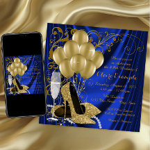 Festa de Aniversário Luxuosa Azul Real e Dourado p