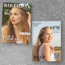 Convite Festa de aniversário Magazine Cobrir Fotografias J