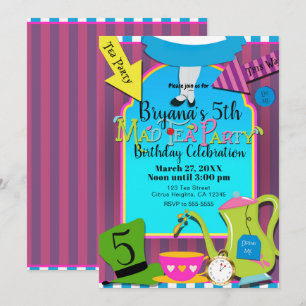 Convite Festa de Aniversário Maluca do Chá da Alice no Paí