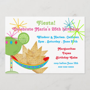 Convite Festa de aniversário Margueritas e Tapas