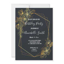 Festa de aniversário Marinho de quadro do ouro