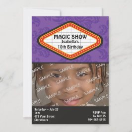 Convite Festa de aniversário Marquee de Mágica
