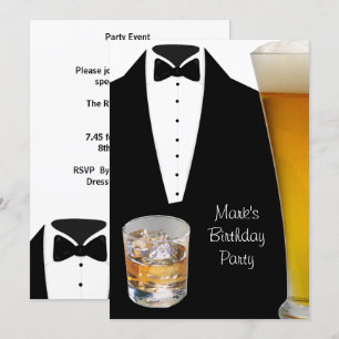 Convite Festa de Aniversário Masculina Cerveja Uísque Esmo