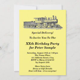 Convite Festa de aniversário masculina do motor a vapor