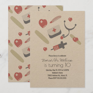 Convite Festa de aniversário Médica Padrão Médico Kraf