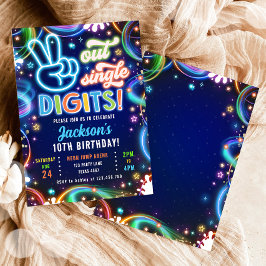 Convite Festa de Aniversário Menino Neon Brilho Dígitos Si