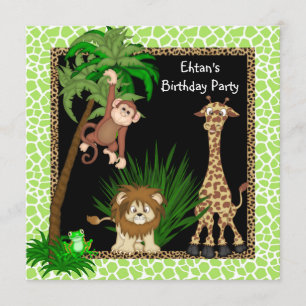 Convite Festa de Aniversário Meninos Jungle