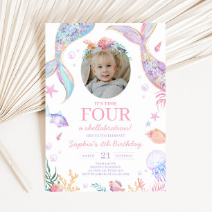 Convite Festa de aniversário Mermaid Tail Sea