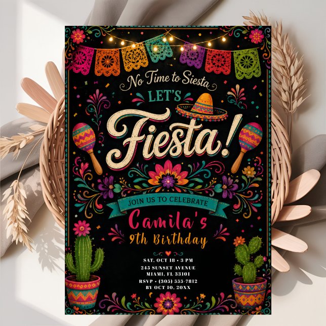Convite Festa de Aniversário Mexicana (Criador carregado)