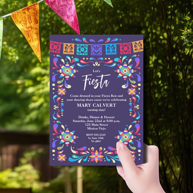 Convite Festa de aniversário mexicana Fiesta Cinco de Mayo (Mexican Fiesta Cinco de Mayo Birthday Party Invitations)