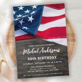Convite Festa de aniversário Militar Patriótica Americana