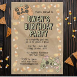 Convite Festa de aniversário mimada do Halloween do Kid<br><div class="desc">Anime-se para a festa de aniversário de outono ou noite de jogo do seu filho. As cores neutras com milho doce e controladores de jogos assustadores são perfeitas para festas de meninos e meninas. Totalmente personalizável para ajustado das suas necessidades de celebração.</div>