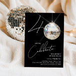 Convite Festa de aniversário mínima de 40ª Bola Disco<br><div class="desc">Celebrar o marco de virar 40 com nosso Convite de festas chic e aniversário de 40 anos minimalista! Este convite define o palco para uma celebração memorável, com os números '40' com uma reviravolta única - o '0' é uma bola de disco cintilante, brilhando sobre o nosso fundo negro de...</div>