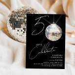 Convite Festa de aniversário mínima de 50ª Bola Disco<br><div class="desc">Celebrar o marco de virar 50 com o nosso e minimalista 50º Convite de aniversário! Este convite define o palco para uma celebração memorável, com os números '50' com uma reviravolta única - o '0' é uma bola de disco cintilante, brilhando sobre o nosso fundo negro de tendências. O modelo...</div>