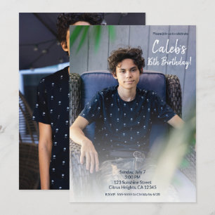 Convite Festa de Aniversário Mínima Foto Fotografia 