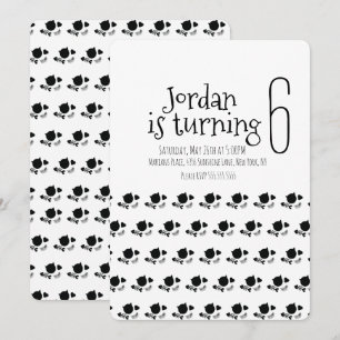 Convite Festa de aniversário Minimalista De Gato De Gato 