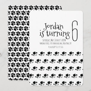 Convite Festa de aniversário Minimalista De Gato De Gato 