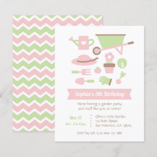 Convite Festa de aniversário Moderna de Ferramentas e Pla