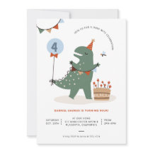 Festa de aniversário moderna do dinossauro T-Rex