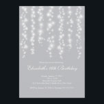 Convite Festa de aniversário moderna do doce dezesseis da<br><div class="desc">Comece suas filhas que o doce dezesseis party fora do direito com nossa cortina bonita do convite de festas do doce dezesseis das luzes brancas. Nossos na moda e cordas contemporâneas das características do convite de festas do doce 16 das luzes brancas de cintilação que sparkling em um fundo de...</div>