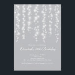 Convite Festa de aniversário moderna do doce dezesseis da<br><div class="desc">Comece suas filhas que o doce dezesseis party fora do direito com nossa cortina bonita do convite de festas do doce dezesseis das luzes brancas. Nossos na moda e cordas contemporâneas das características do convite de festas do doce 16 das luzes brancas de cintilação que sparkling em um fundo de...</div>