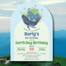 Festa de Aniversário Moderna Fofa do Dia da Terra