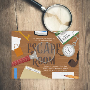 Convite Festa de Aniversário Mystery Escape Room