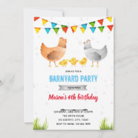 Festa de aniversário na granja de frangos