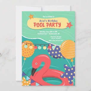 Convite Festa de Aniversário na Piscina